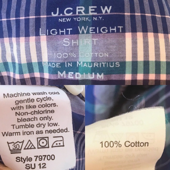 J Crew Blue Plaid Button Down Shirt Cotton Medium - Picture 6 of 6